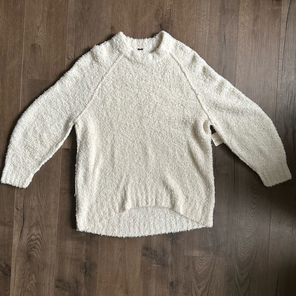NWT Free People Teddy Bear Tunic Sweater Ivory Sugar Swirl - Size Medium - Picture 5 of 13